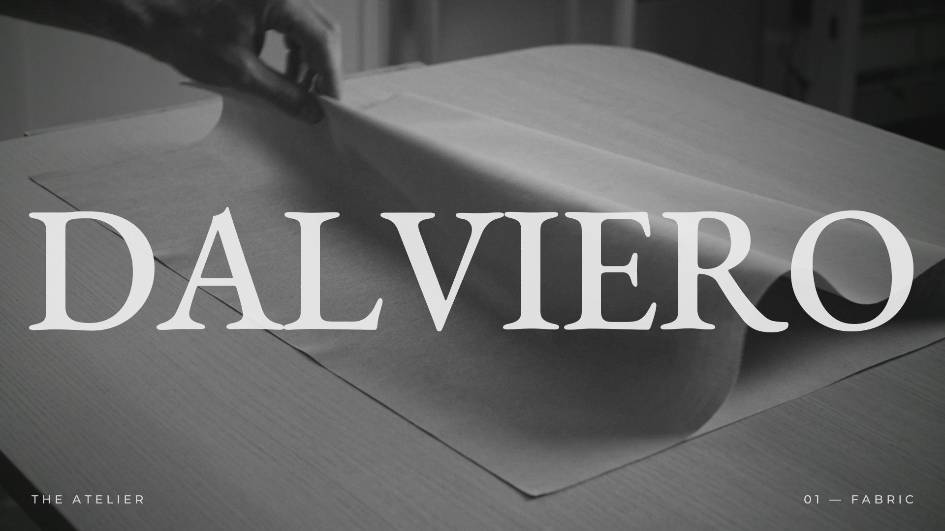 Fabric being cut and sewn in the Dalviero atelier